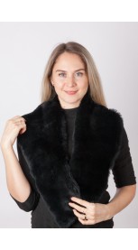 Black rex rabbit fur collar